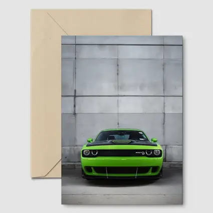 Dodge Challenger SRT Hellcat Green Concrete Wall