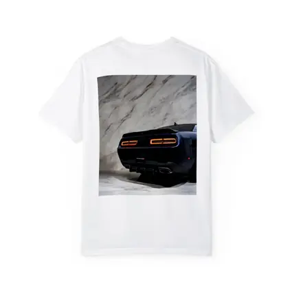 Dodge Challenger Rear View Marble Background