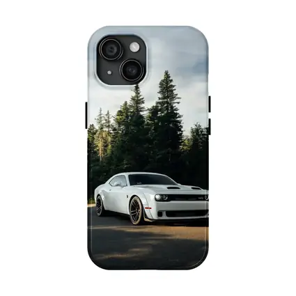 Dodge Challenger Hellcat White Forest Road