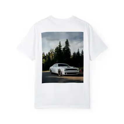 Dodge Challenger Hellcat White Forest Road