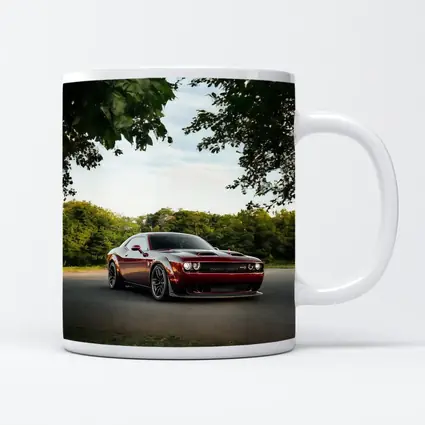 Dodge Challenger Hellcat Parked Under Trees
