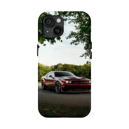 Dodge Challenger Hellcat Parked Under Trees