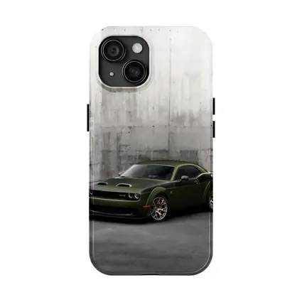 Dodge Challenger SRT Hellcat Green Concrete Wall