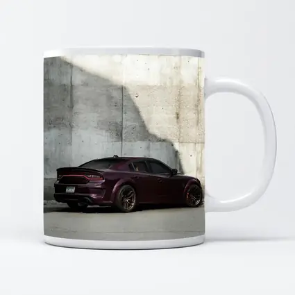 Dodge Charger Dark Purple Concrete Wall