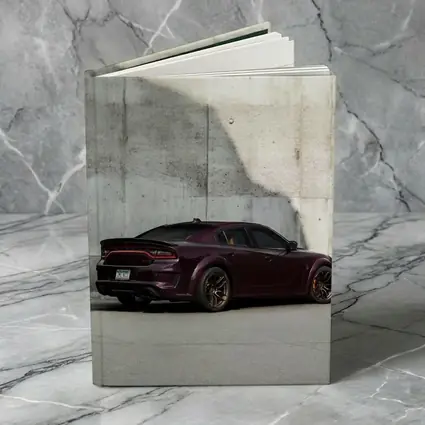 Dodge Charger Dark Purple Concrete Wall
