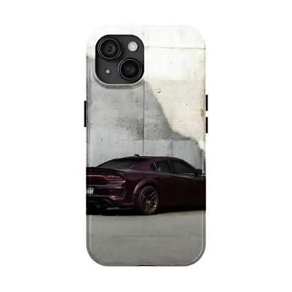 Dodge Charger Dark Purple Concrete Wall