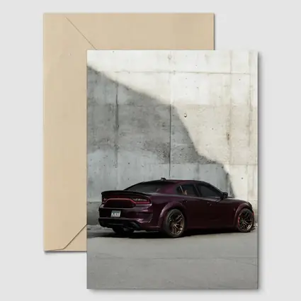 Dodge Charger Dark Purple Concrete Wall