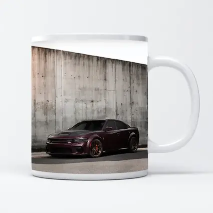 Dodge Charger Purple Stance Concrete Wall