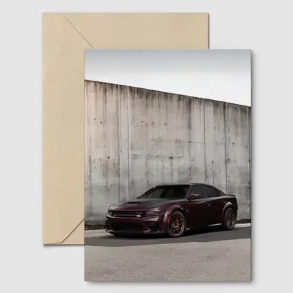 Dodge Charger Purple Stance Concrete Wall