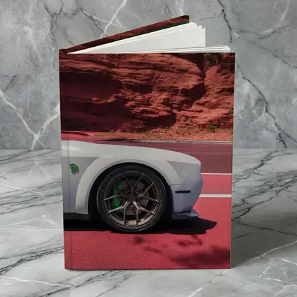 Dodge Challenger White Car Red Rock Background