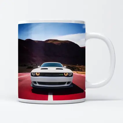 Dodge Challenger White Car Desert Road