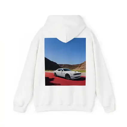 Dodge Challenger White Muscle Car Desert Track