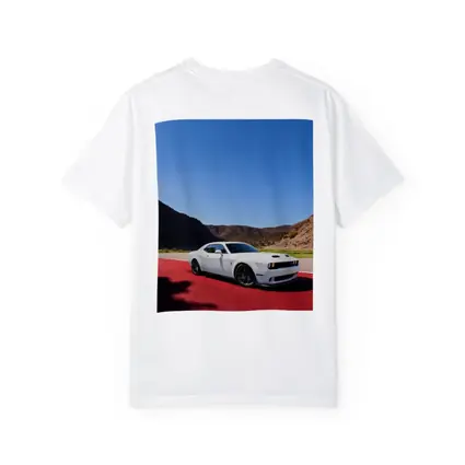 Dodge Challenger White Muscle Car Desert Track