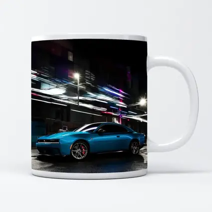 Dodge Charger Blue Neon City Night