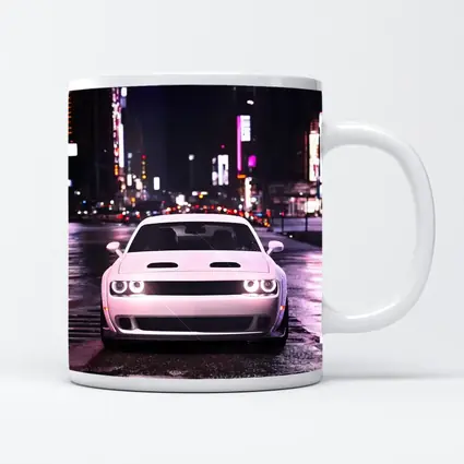 Dodge Challenger Front View City Night