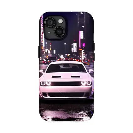 Dodge Challenger Front View City Night