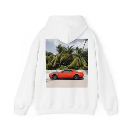 Dodge Challenger Orange Muscle Car Palm Trees