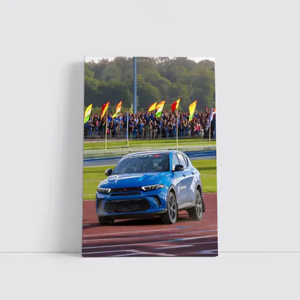 Dodge Hornet Blue SUV On Racing Track