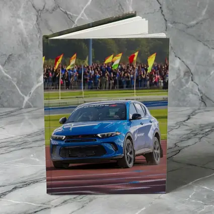 Dodge Hornet Blue SUV On Racing Track