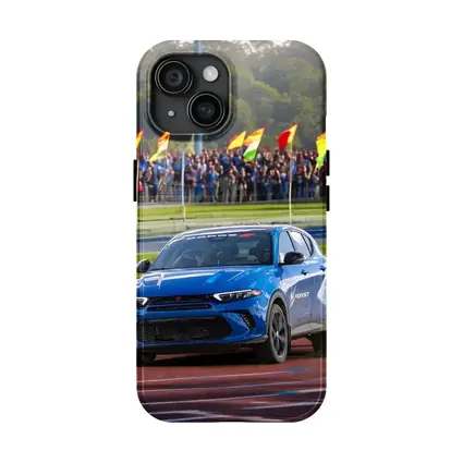 Dodge Hornet Blue SUV On Racing Track