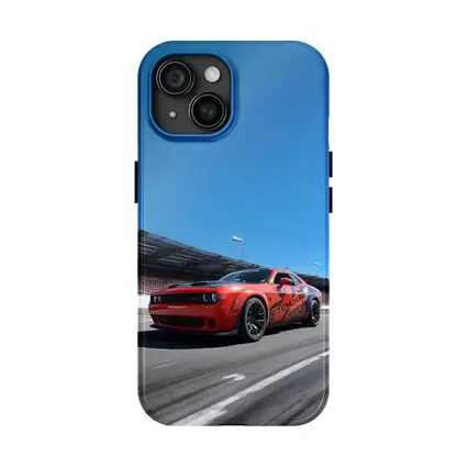 Dodge Challenger Red On Race Track