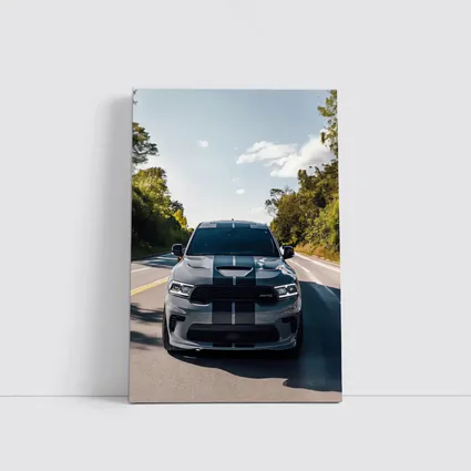 Dodge Durango SRT Gray Racing Stripes Road