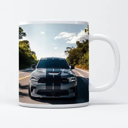 Dodge Durango SRT Gray Racing Stripes Road