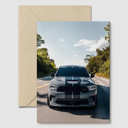 Dodge Durango SRT Gray Racing Stripes Road