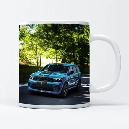 Dodge Durango Blue Racing Stripes On Road