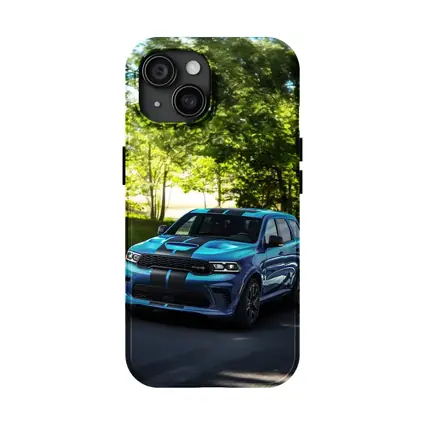 Dodge Durango Blue Racing Stripes On Road