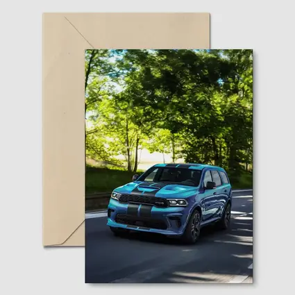 Dodge Durango Blue Racing Stripes On Road