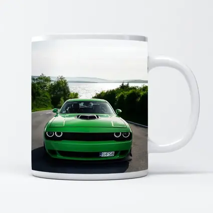 Dodge Challenger Green Front View River Road