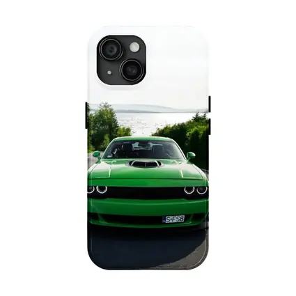 Dodge Challenger Green Front View River Road