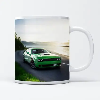 Dodge Challenger Green Muscle Car Coastal Road