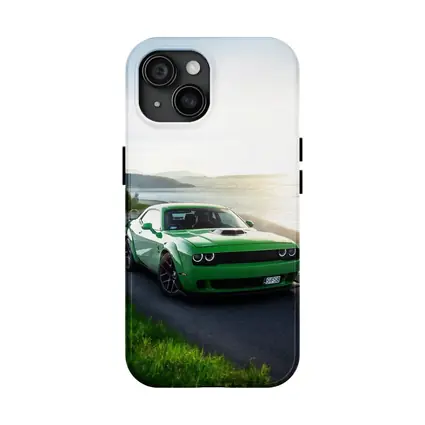 Dodge Challenger Green Muscle Car Coastal Road