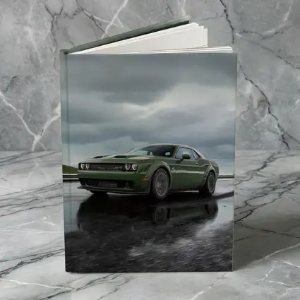 Dodge Challenger Green Muscle Car Wet Road