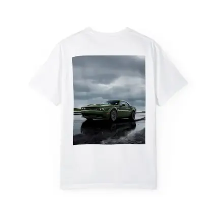 Dodge Challenger Green Muscle Car Wet Road