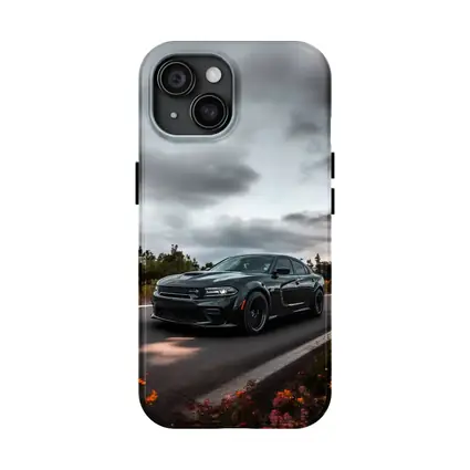 Dodge Charger Dark Road Cloudy Sky