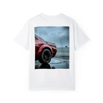 Dodge Challenger Wet Parking Lot Stormy Sky