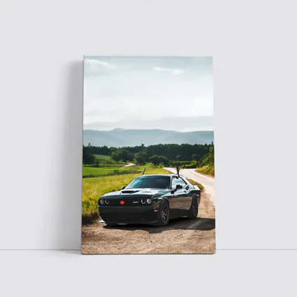 Dodge Challenger SRT Black on Country Road