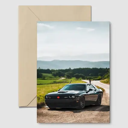 Dodge Challenger SRT Black on Country Road