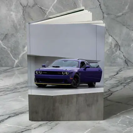 Dodge Challenger Purple Parked Concrete Setting