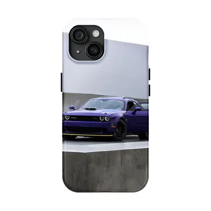 Dodge Challenger Purple Parked Concrete Setting