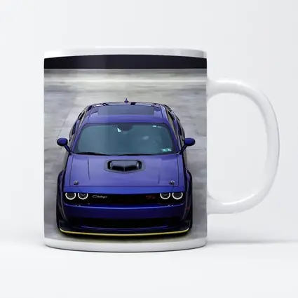 Dodge Challenger Purple Muscle Car Front View