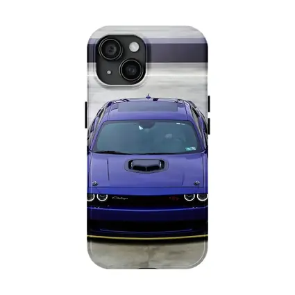 Dodge Challenger Purple Muscle Car Front View