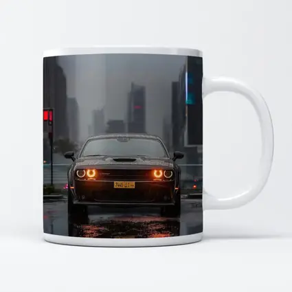 Dodge Challenger Rainy City Night Street