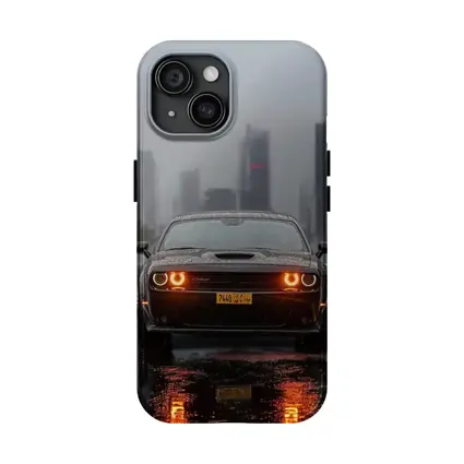 Dodge Challenger Rainy City Night Street