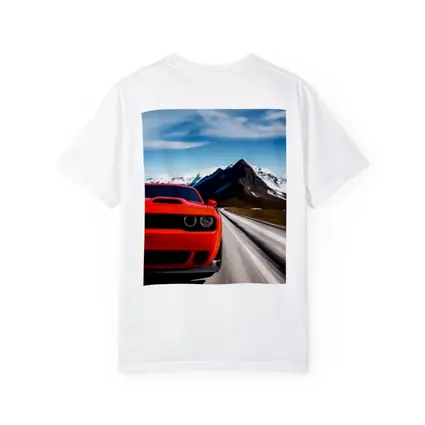 Dodge Challenger Red Speeding Mountain Road