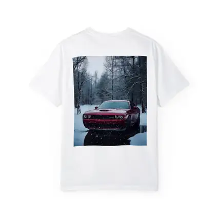 Dodge Challenger SRT Red Snowy Forest