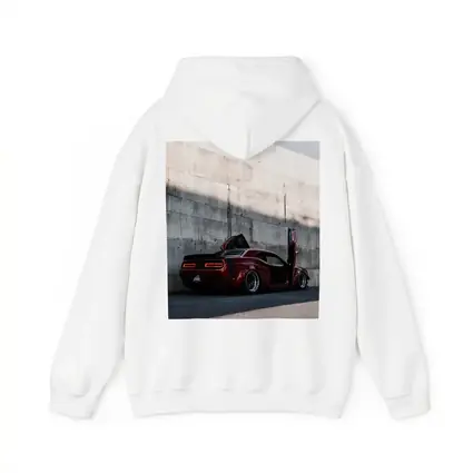 Red Dodge Challenger Wide Body Concrete Wall